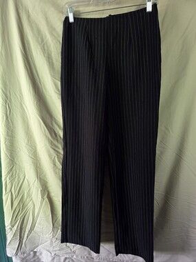 Classic Black Pinstripe Women's Dress Pants